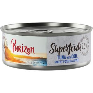 Purizon Superfoods 6 x 70 g - Tonijn met kabeljauw, zoete aardappel en appel