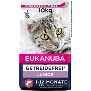 10kg Eukanuba Kitten Graanvrij Rijk aan Zalm Droog Kattenvoer