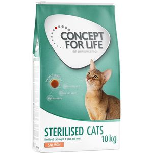 10kg Sterilised Cats Zalm Concept for Life Droogvoer Katten