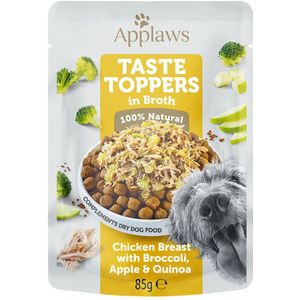 Applaws Taste Toppers Pouch in Bouillon 12 x 85 g Hondenvoer - Kip met Broccoli, Appel en Quinoa