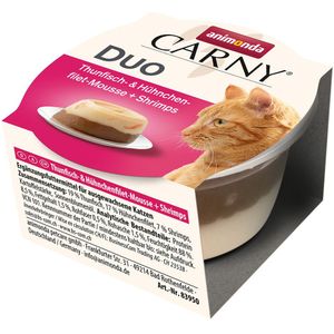 animonda Carny Adult Duo 24 x 70 g Kattenvoer - Tonijn met Kipfilet mousse & Garnalen