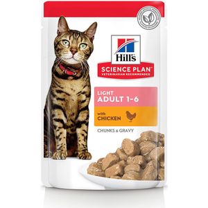 12x85g Feline Adult Light maaltijdzakjes Kip Hill's Science Plan Kattenvoer