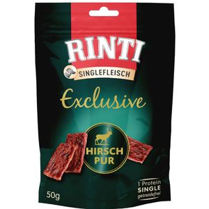 RINTI Singlevlees Exclusive Snack 50 g - Hert Puur