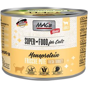 6x200g MAC´s Cat Mono Sensitive Kalkoen Kattenvoer