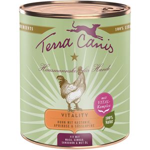 Terra Canis Vitality Menu 6 x 800 g Hondenvoer - Kip met Kastanje, Abrikoos & Lupine