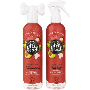 2x300ml Pet Head Festive Roasted Chestnut Shampoo & Spray Hond