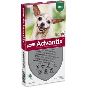 AdvantixÂ 40/200 Spot-on Solution voor honden 4 Pipetten x 0,4ml - BE