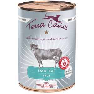 6x 400g Terra Canis Alimentum Veterinarium Low Fat Kalf Hondenvoer Nat