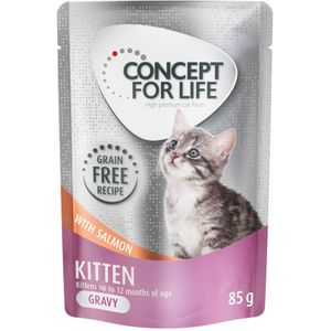 Concept for Life graanvrij 12 x 85 g Kattenvoer voor een probeerprijs! - Kitten Zalm in Saus