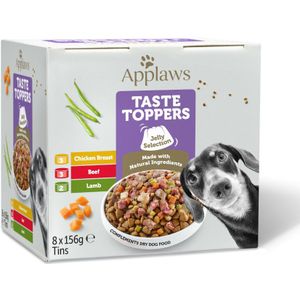 8x156g Applaws Taste Toppers smaakmix in gelei hondenvoer nat