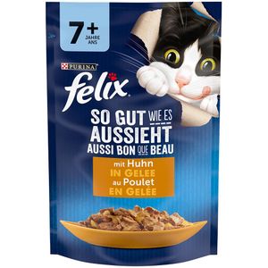 26x 85g Felix ""As Good As It Looks"" Senior Zakjes Kip Kattenvoer Nat