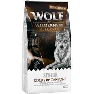 12 2kg Gratis! 14kg Senior Rocky Canyons Scharrelrund Wolf of Wilderness Hondenvoer