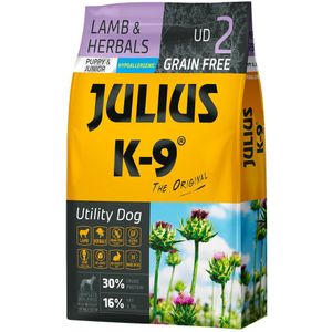 2 x 10 kg JULIUS K-9 Puppy & Junior lam & kruiden voer voor honden