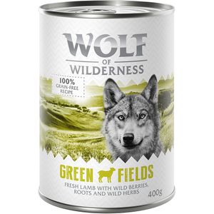 1x400g Blik Green Fields Lam Wolf of Wilderness Hondenvoer