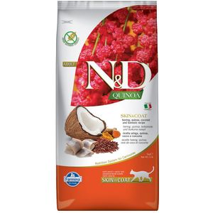 5kg N&D Quinoa Adult Skin & Coat met Haring en Kokos Farmina Droogvoer voor katten