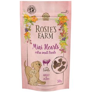 50 g Rosie's Farm Puppy & Adult Lam Mini Hearts Snacks Hond