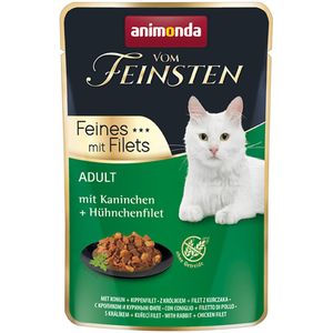 18x85g Adult Konijn/Kipfilet Animonda Vom Feinsten Kattenvoer