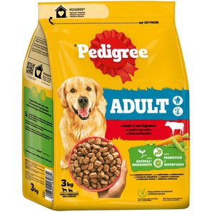 3kg Pedigree Adult met rund & groenten droog hondenvoer