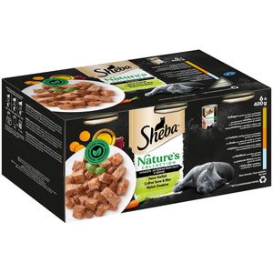 6x 400g Sheba Nature's Collection Fijne variëteit in paté kattenvoer nat