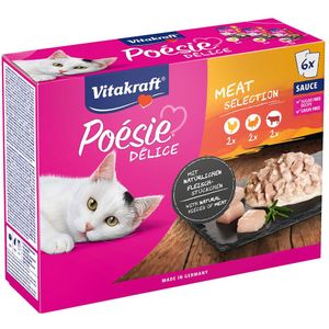 6x85g Vlees-Mix Poésie DéliSauce Vitakraft Kattenvoer