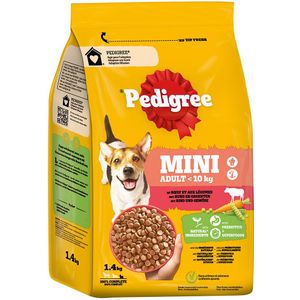 1,4kg Pedigree Mini Adult <10kg met rund en groenten droog hondenvoer