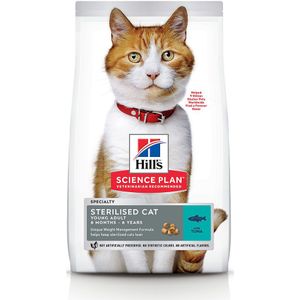 10kg Adult Sterilised Cat met Tonijn Hill's Science Plan Kattenvoer