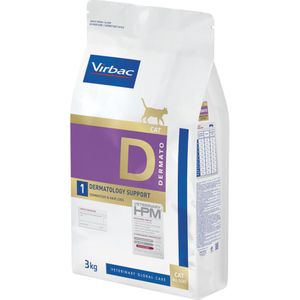 3kg Veterinary HPM Cat Dermato D1 Virbac Kattenvoer