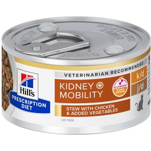 24x 82 g Hill's Prescription Diet Feline k/d Mobility met kip en groente nat kattenvoer