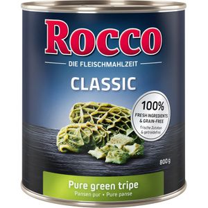 6x800g Puur groene pens Rocco Hondenvoer