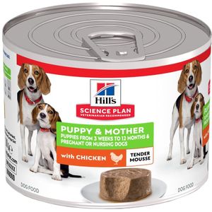 12x 200g Hill's Science Plan Puppy & Mother Tender Mousse kip hondenvoer nat