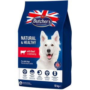 10kg Butcher's Natural & Healthy met Rund hondenvoer droog