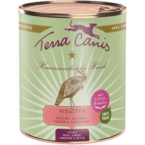 Terra Canis Vitality Menu 6 x 800 g Hondenvoer - Kalkoen met Kastanje, Papaya & Lupine