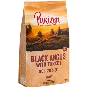 12kg Black-Angus-Rund met Kalkoen Adult Graanvrij Purizon Hondenvoer