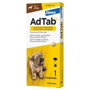 1 Stuk kauwtabletten voor honden van 1,3 tot 2,5 kg AdTab (BE)
