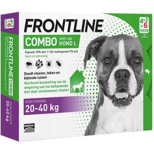 6 Pipetten x 2,68ml Frontline Combo Spot-On Hond L 20-40kg