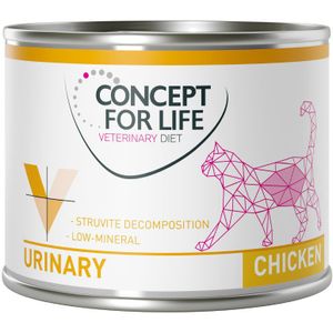 6 x 200 g Concept for Life Veterinary Diet Urinary Kip Natvoer voor volwassen katten