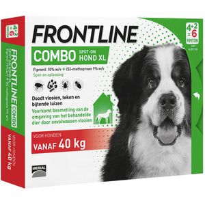 Frontline Combo Spot-On Hond XL Vanaf 40kg 6 Pipetten x 4,02ml