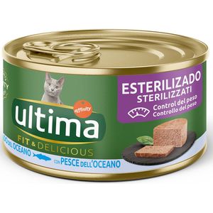 24 x 85g Ultima Fit & Delicious Sterilized natvoer voor katten met zeevis