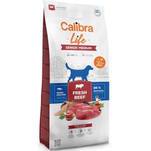 12kg Calibra Life Senior Medium Breed met vers Rundvlees hondenvoer droog