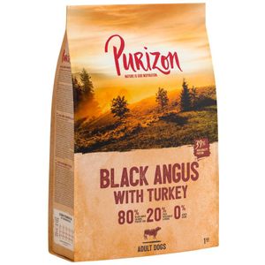 1kg Black-Angus-Rund met Kalkoen Adult Graanvrij Purizon Hondenvoer