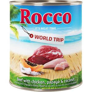 6x800g Wereldreis: Jamaica Kip met Kokos & Papaya Rocco Hondenvoer