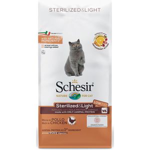 10kg Sterilized & Light met Kip Schesir droog kattenvoer