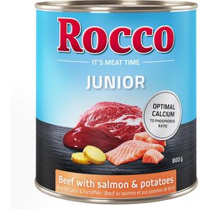 Rocco Junior 6 x 800 g - Rund met Zalm & Aardappelen
