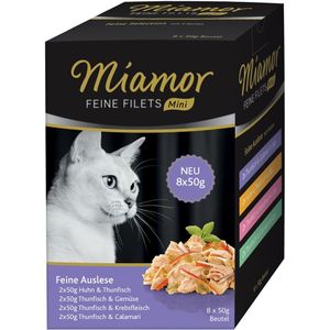8x50g Fijne Filets Mini Maaltijdzakjes Multibox Fijne Keuze Miamor Kattenvoer