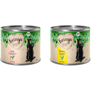 6x200g Organic Gemengd Pakket 2 soorten Feringa Natvoer Katten
