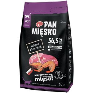5kg Pan Mięsko Kat Kalfsvlees met garnalen Klein droog kattenvoer