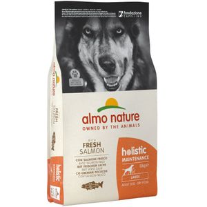 11 kg  1 kg gratis! 12 kg Almo Nature hondenvoer - Adult Zalm & Rijst Large
