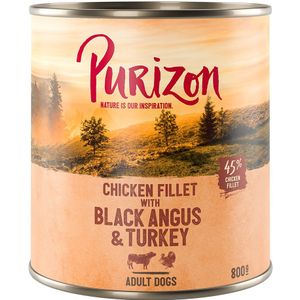 Purizon Adult 6 x 800 g  Black Angus & Kalkoen met Zoete Aardappel en Cranberry
