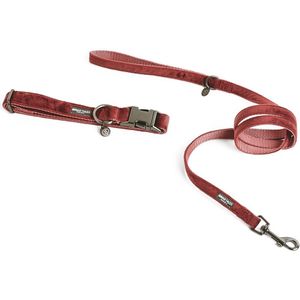 Nomad Tales Blush set: halsband  lijn, roze L  200 cm hond