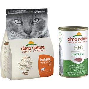 6 x 140 g  Almo Nature Holistic 2 kg Holistic vette vis & rijst  6 x 140 g Classi  Kattenvoer